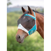 Maschera antimosche senza orecchie Shires FlyGuard Pro Blu petrolio