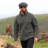 Pile mezza zip Core da uomo Shires Aubrion Blu
