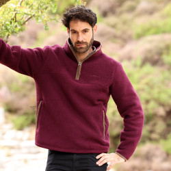 Pile mezza zip Core da uomo Shires Aubrion Bordeaux Pile mezza zip Core da uomo Shires Aubrion Bordeaux