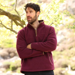 Pile mezza zip Core da uomo Shires Aubrion Bordeaux Pile mezza zip Core da uomo Shires Aubrion Bordeaux