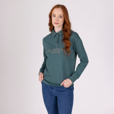 Felpa con bottoni Equestrian Shires Aubrion Timo Verde