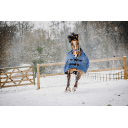 Coperta Equithème Tyrex Aisance 1200D High Neck Blu cobalto