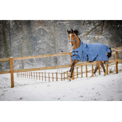 Coperta Equithème Tyrex Aisance 1200D High Neck Blu cobalto