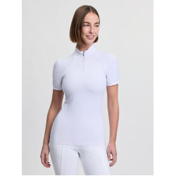 Polo da concorso LeMieux a maniche corte Brilliance Verity donna Bianco Polo da concorso LeMieux a maniche corte Brilliance Verity donna Bianco