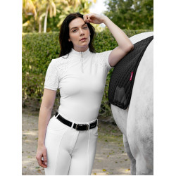 Polo da concorso LeMieux a maniche corte Brilliance Verity donna Bianco Polo da concorso LeMieux a maniche corte Brilliance Verity donna Bianco