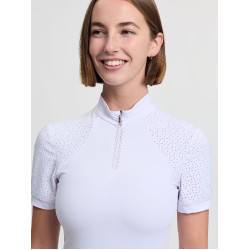 Polo da concorso LeMieux a maniche corte Brilliance Verity donna Bianco Polo da concorso LeMieux a maniche corte Brilliance Verity donna Bianco