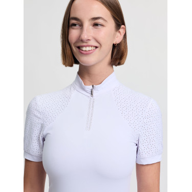 Polo da concorso LeMieux a maniche corte Brilliance Verity donna Bianco Polo da concorso LeMieux a maniche corte Brilliance Verity donna Bianco