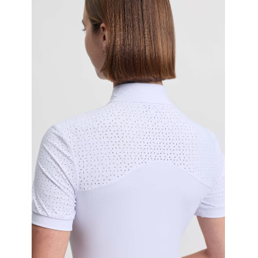 Polo da concorso LeMieux a maniche corte Brilliance Verity donna Bianco Polo da concorso LeMieux a maniche corte Brilliance Verity donna Bianco
