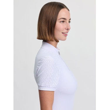 Polo da concorso LeMieux a maniche corte Brilliance Verity donna Bianco Polo da concorso LeMieux a maniche corte Brilliance Verity donna Bianco