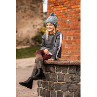 Cappello lavorato a maglia Horze Leighton Teens con fodera in pile Grigio