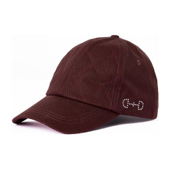 Cappellino da bambino Horze impunturato Mogano rosso borgogna
