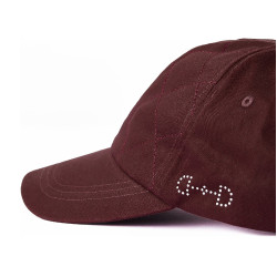 Cappellino da bambino Horze impunturato Mogano rosso borgogna