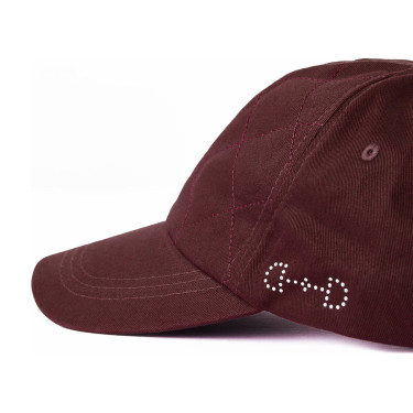 Cappellino da bambino Horze impunturato Mogano rosso borgogna