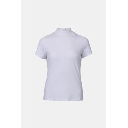 Polo da concorso B Vertigo Charlotta donna maniche corte Bianco / blu turchese