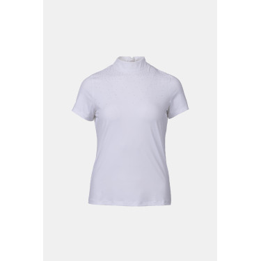 Polo da concorso B Vertigo Charlotta donna maniche corte Bianco / blu turchese