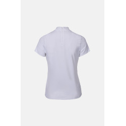 Polo da concorso B Vertigo Charlotta donna maniche corte Bianco / blu turchese