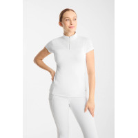 Polo da concorso Horze Louisa mesh donna Bianco / blu turchese