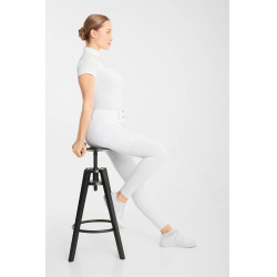 Polo da concorso Horze Louisa mesh donna Bianco / blu turchese