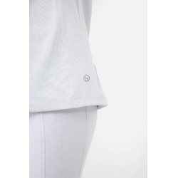 Polo da concorso Horze Louisa Young Rider con inserti in mesh Bianco / blu turchese