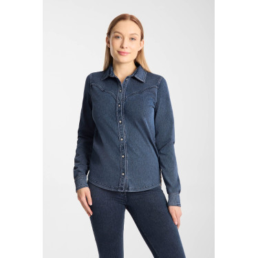 Camicia western da donna Horze Ulrika Blu denim