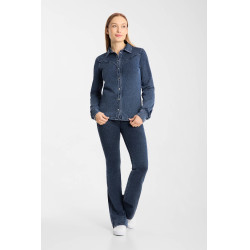 Camicia western da donna Horze Ulrika Blu denim