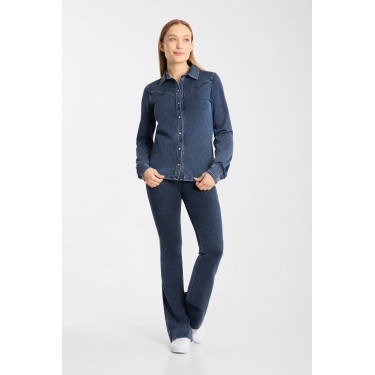 Camicia western da donna Horze Ulrika Blu denim