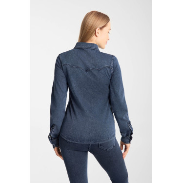 Camicia western da donna Horze Ulrika Blu denim