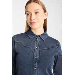 Camicia western da donna Horze Ulrika Blu denim