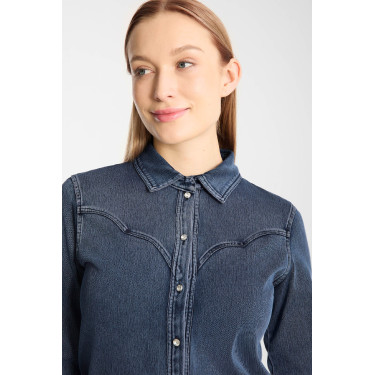 Camicia western da donna Horze Ulrika Blu denim