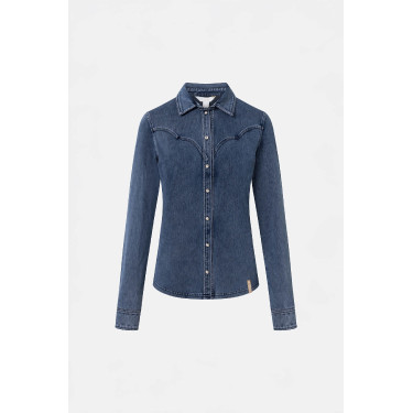 Camicia western da donna Horze Ulrika Blu denim