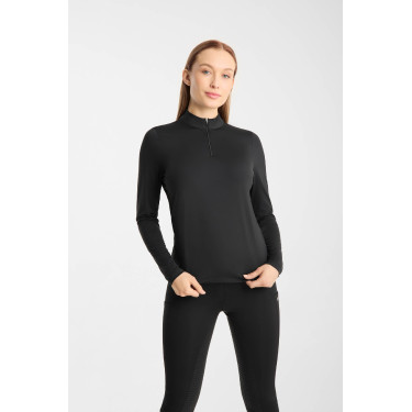 Maglia tecnica rinfrescante Horze Emmie a maniche lunghe da donna Nero