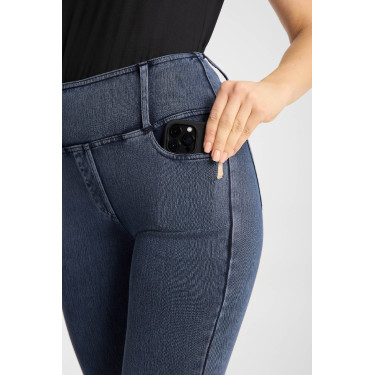 Leggings da equitazione Horze Emery western donna taglio bootcut effetto denim Blu denim
