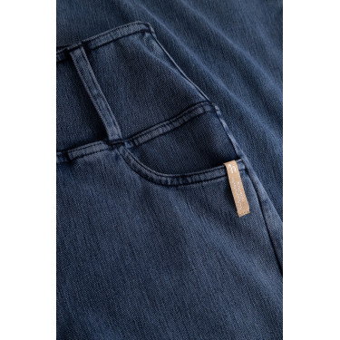 Leggings da equitazione Horze Emery western donna taglio bootcut effetto denim Blu denim