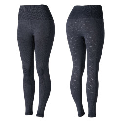 Leggings da equitazione Horze senza cuciture con grip in silicone a fondo intero Vanessa donna Denim Blu