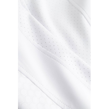 Pantaloni da equitazione Horze Matilda traforati da donna full grip Bianco / blu turchese