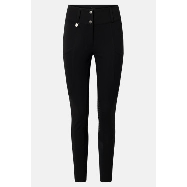 Pantaloni Horze Grand Prix Pro con grip al ginocchio da donna Nero