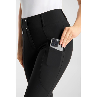 Pantaloni Horze Grand Prix Pro con grip al ginocchio da donna Nero