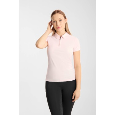 Polo funzionale da donna Horze Willow a maniche corte Rosa pallido