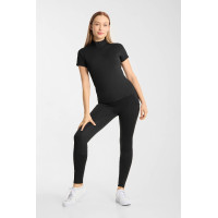 T-shirt da allenamento Horze Emmie da donna cooling a maniche corte Nero