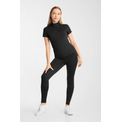 T-shirt da allenamento Horze Emmie da donna cooling a maniche corte Nero