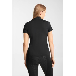T-shirt da allenamento Horze Emmie da donna cooling a maniche corte Nero