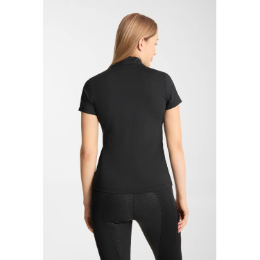 T-shirt da allenamento Horze Emmie da donna cooling a maniche corte Nero