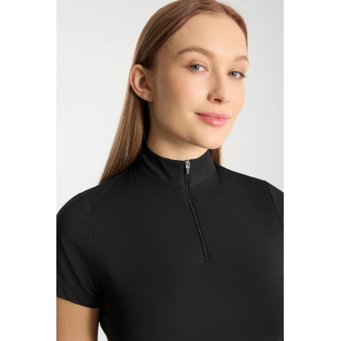 T-shirt da allenamento Horze Emmie da donna cooling a maniche corte Nero