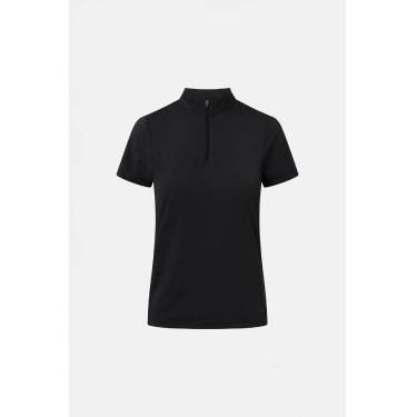 T-shirt da allenamento Horze Emmie da donna cooling a maniche corte Nero