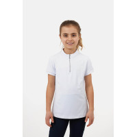 T-shirt da allenamento Horze Mina Young Rider Bianco / blu turchese