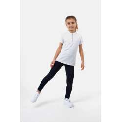 T-shirt da allenamento Horze Mina Young Rider Bianco / blu turchese