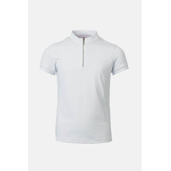 T-shirt da allenamento Horze Mina Young Rider Bianco / blu turchese