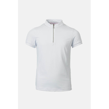 T-shirt da allenamento Horze Mina Young Rider Bianco / blu turchese