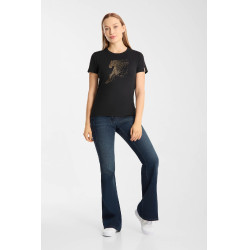 T-shirt Horze western Kathrin donna Nero