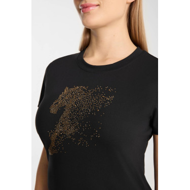 T-shirt Horze western Kathrin donna Nero